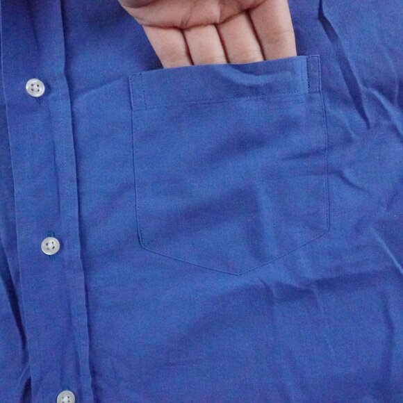 Frank & Eileen Don Button Up Shirt Mens Extra Large Solid Blue Formal Preppy - Picture 3 of 12